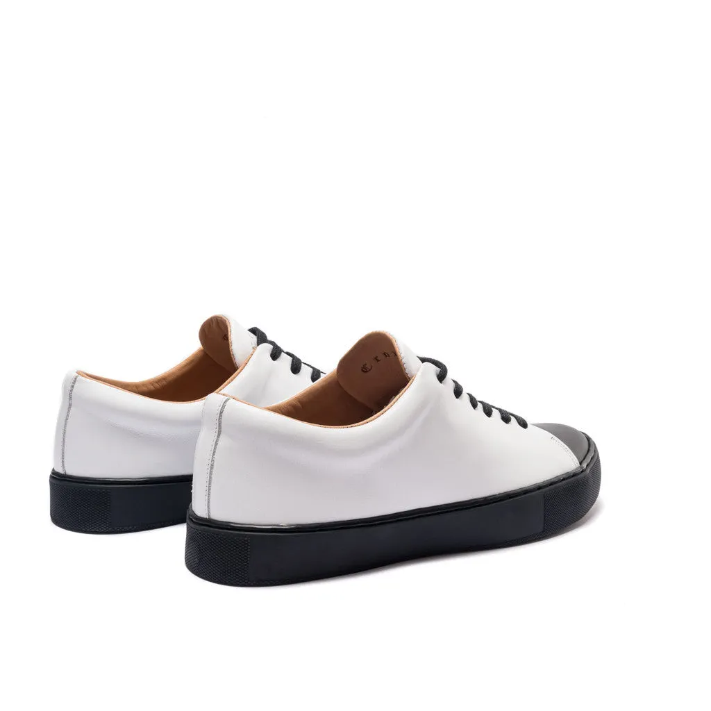 ABINGTON TOE CAP SNEAKER - WHITE BLACK