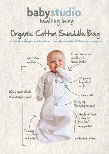 Baby Studio 1.0 TOG Organic Cotton All In One Swaddle Bag - Dusty Pink